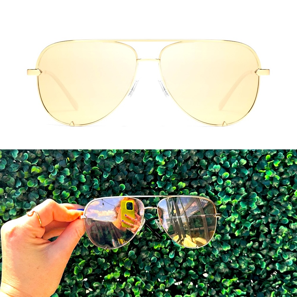 Quay Polarized High Key Reflective Aviator Sunglasses